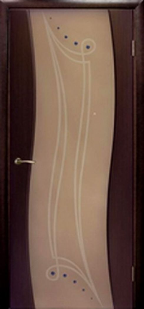 Двери Каль-дера с рисунком на стекле.